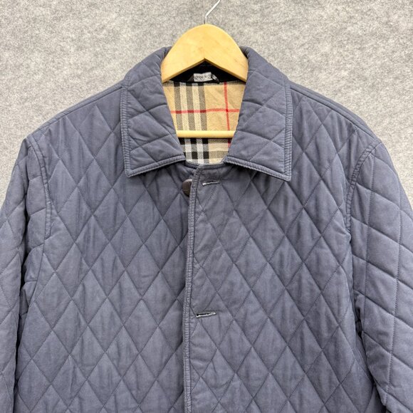 ABITALE Men's Quilted Puffer Jacket, Lined Collared 2 Pockets Italy Gray Blue 45 - Picture 2 of 11